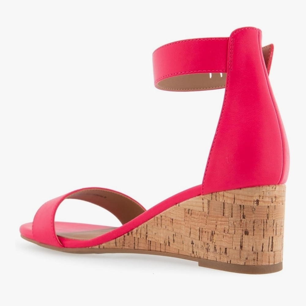 AEROSOLES Vibrant Pink Cork Wedges